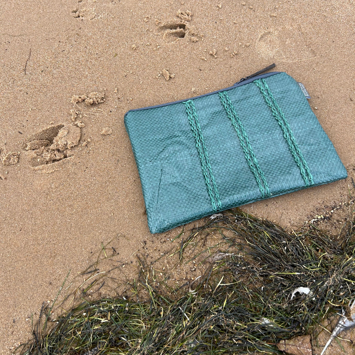 A5 Pouch Upcycled Builders Bag | Green | Britton SCOTLAND