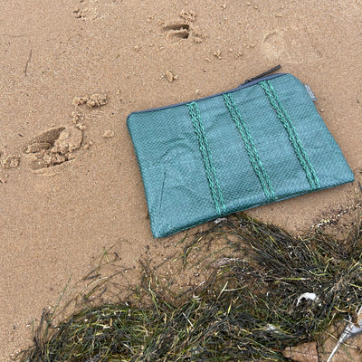 A5 Pouch Upcycled Builders Bag | Green | Britton SCOTLAND