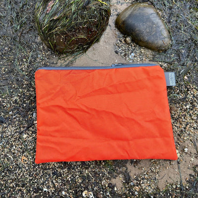 A5 Pouch Upcycled Life Raft | Orange Coated Polyester | Britton SCOTLAND
