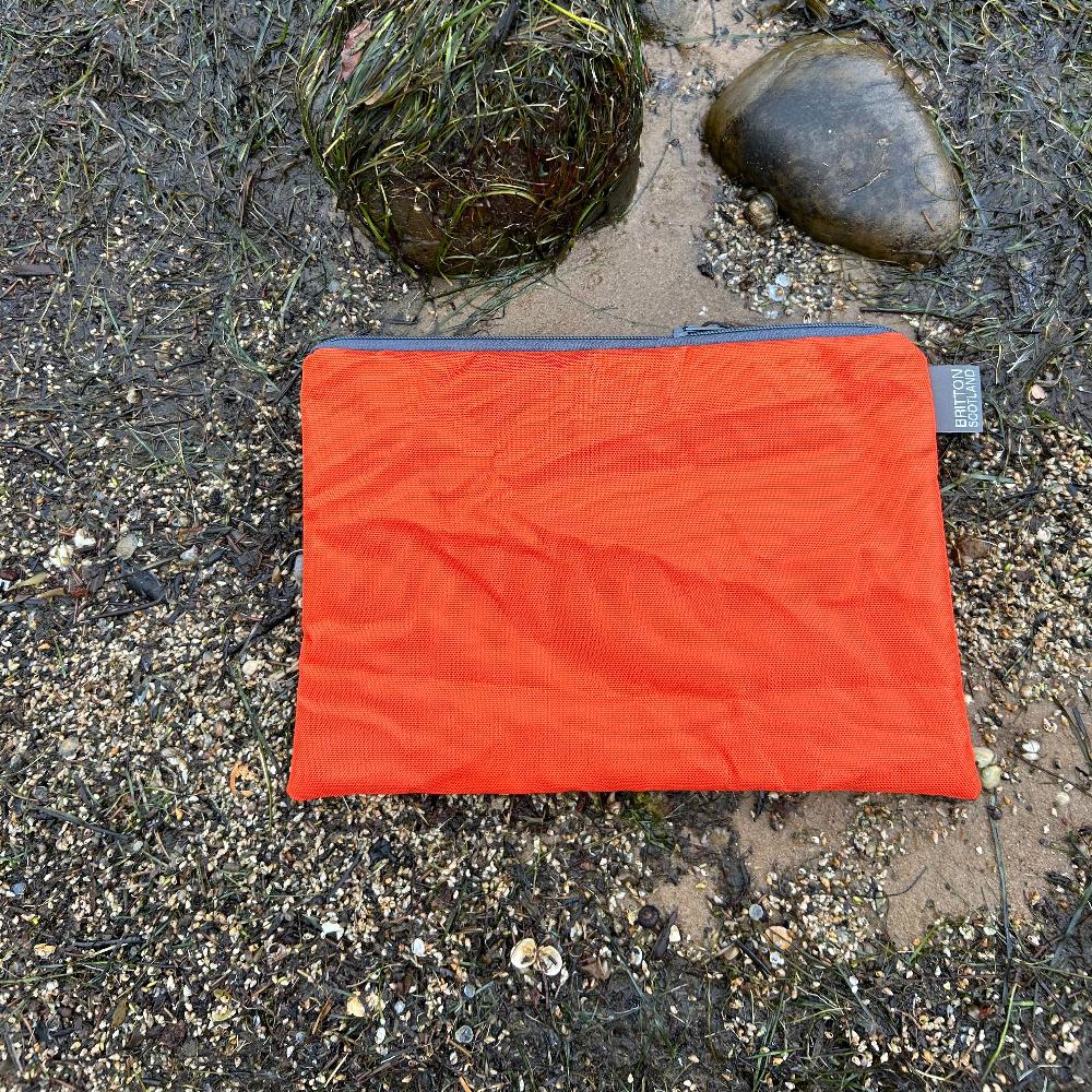 A5 Pouch Upcycled Life Raft | Orange Coated Polyester