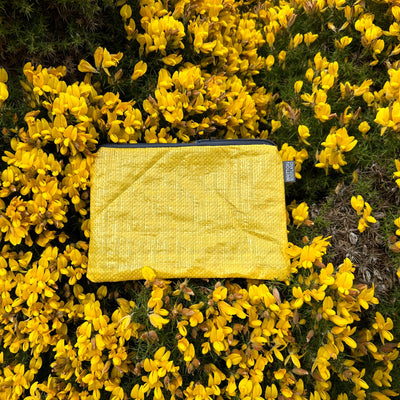 A5 Pouch Upcycled Builders Bag | Yellow