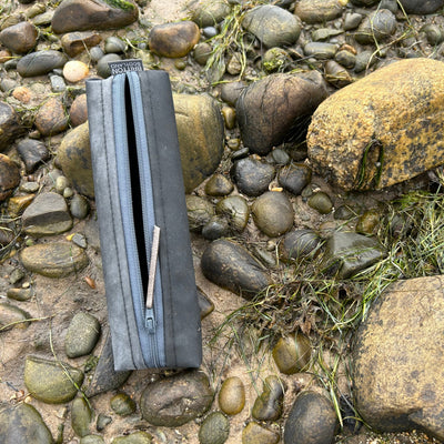 Life Raft Slim Pencil Case | Black Rubber | Britton SCOTLAND