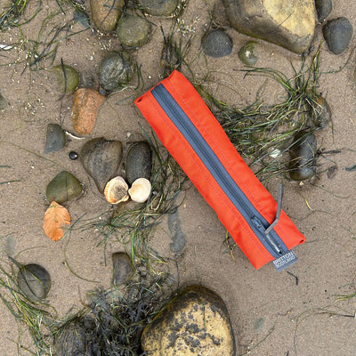Life Raft Slim Pencil Case | Orange Coated Polyester | Britton SCOTLAND