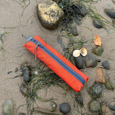 Life Raft Slim Pencil Case | Orange Coated Polyester | Britton SCOTLAND