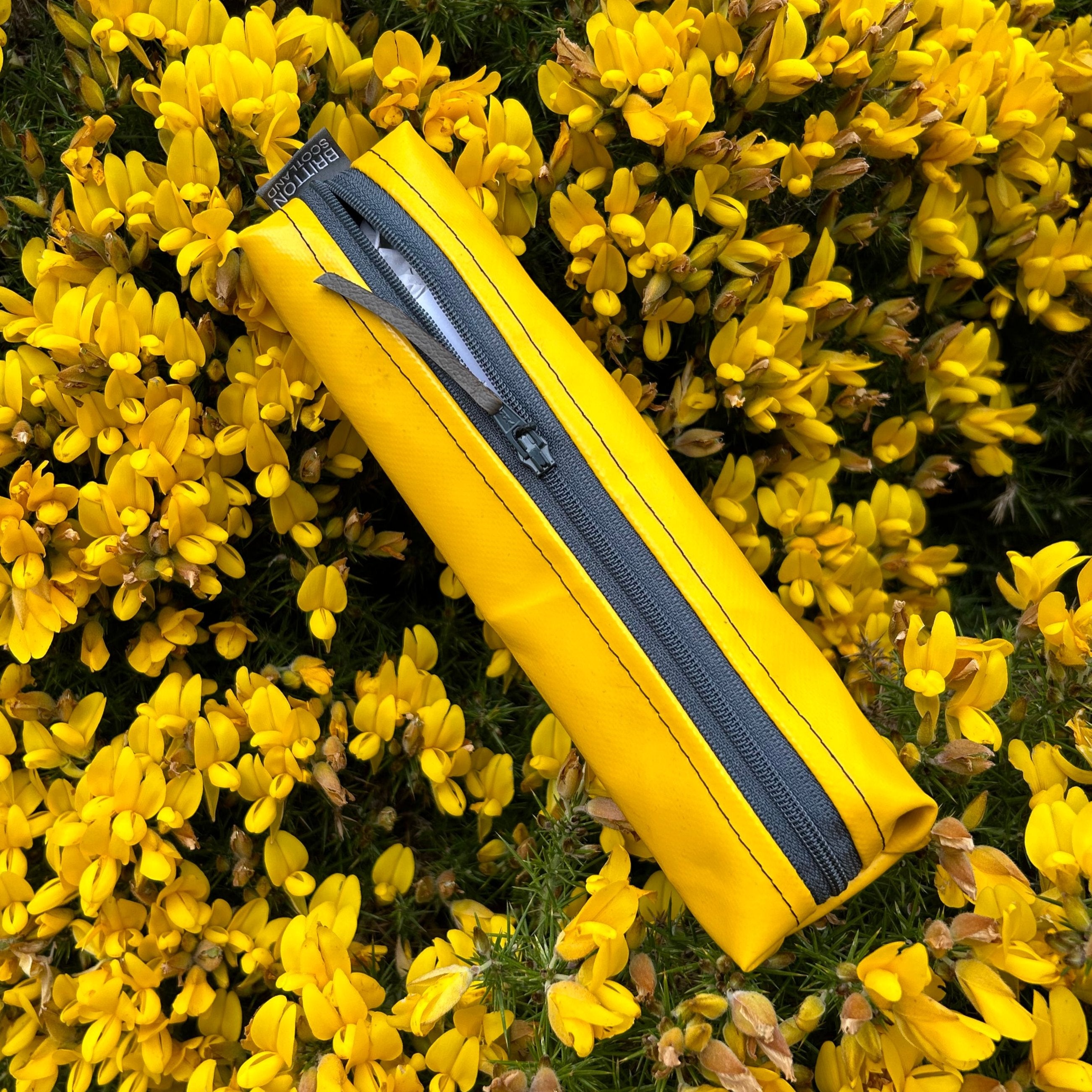 Life Raft Slim Pencil Case | Yellow PVC | Britton SCOTLAND