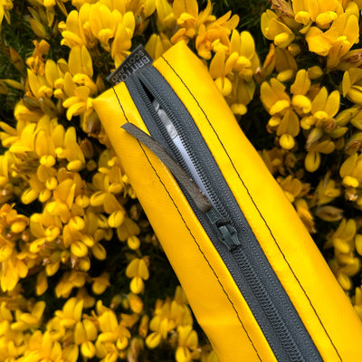 Life Raft Slim Pencil Case | Yellow PVC | Britton SCOTLAND