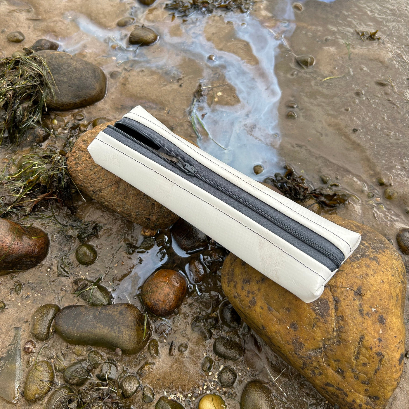 Offshore PVC Slim Pencil Case | White PVC | Britton SCOTLAND