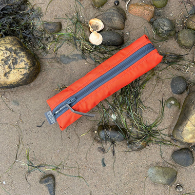 Life Raft Slim Pencil Case | Orange Coated Polyester | Britton SCOTLAND