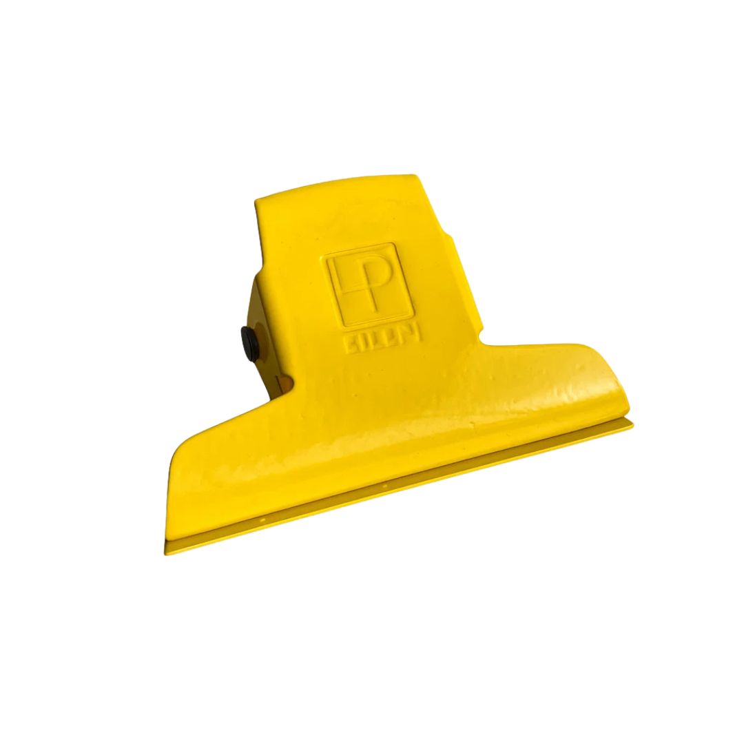 Yellow clip on a white background