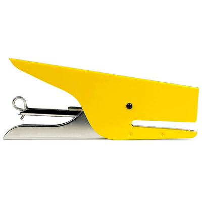Yellow stapler on a white background