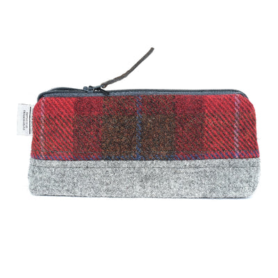 Harris Tweed Highland Range red Cosmetic Bag | Britton SCOTLAND